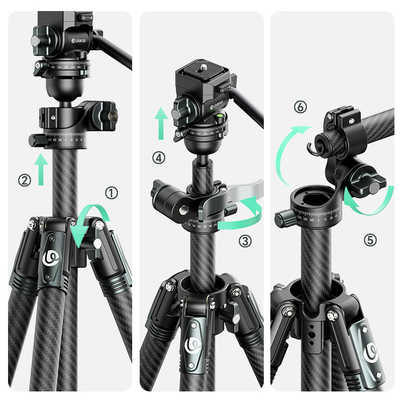 Ulanzi GlideGo JJ06 Video Tripod Carbon - Schwarz