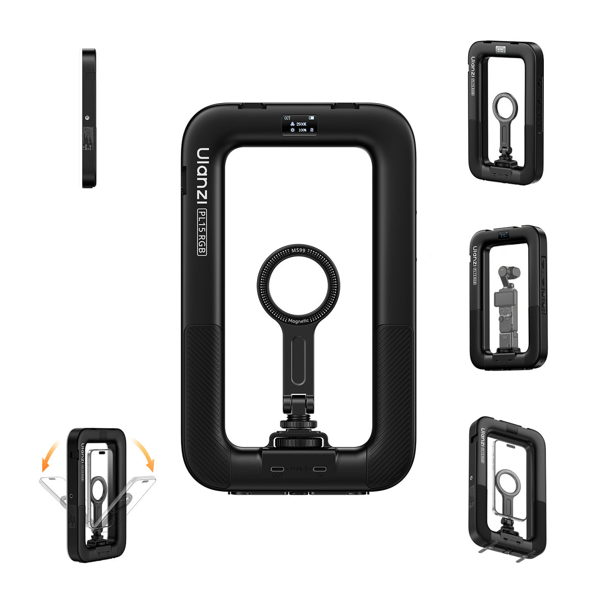 Ulanzi PL15RGB Ringlampen-Video-Rig für Smartphone – MagSafe