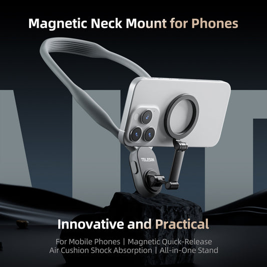 Telesin magnetische neck mount voor smartphone - Grijs - Telefoonhouders