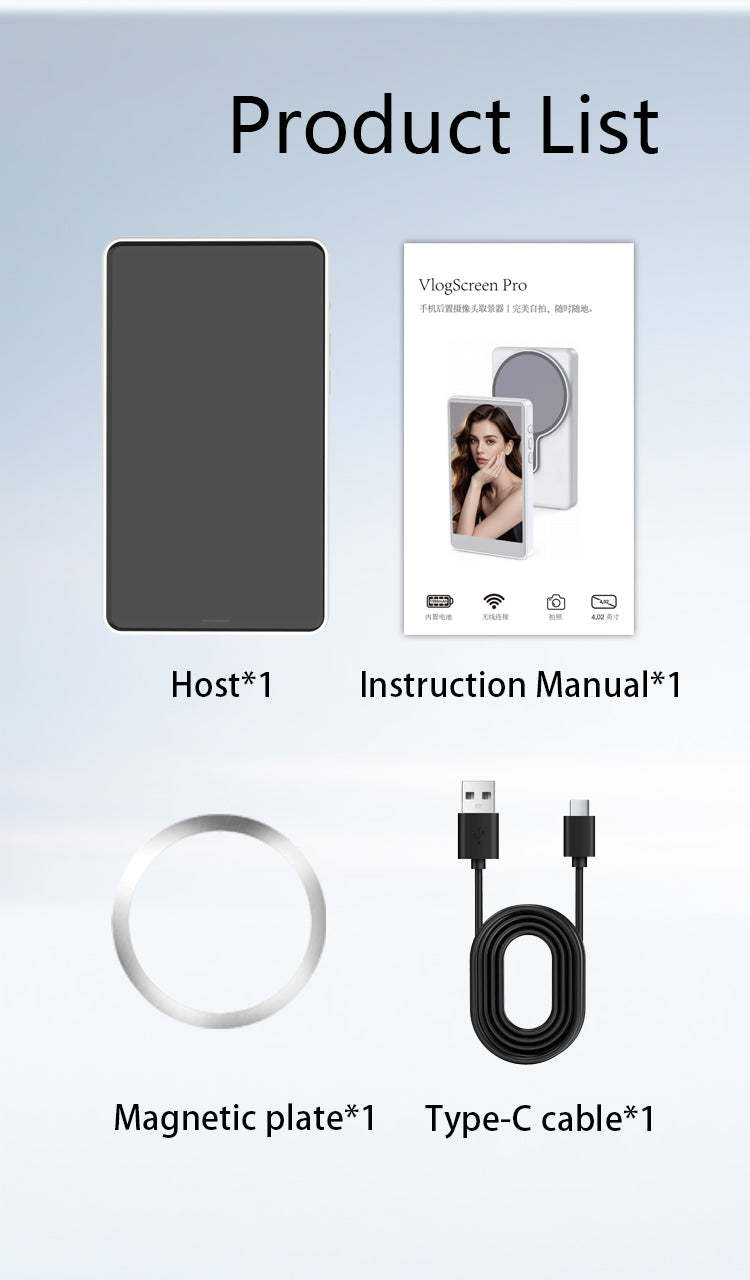 MOJOGEAR VS3 Selfie Vlog Monitor draadloos + bedraad - Wit -