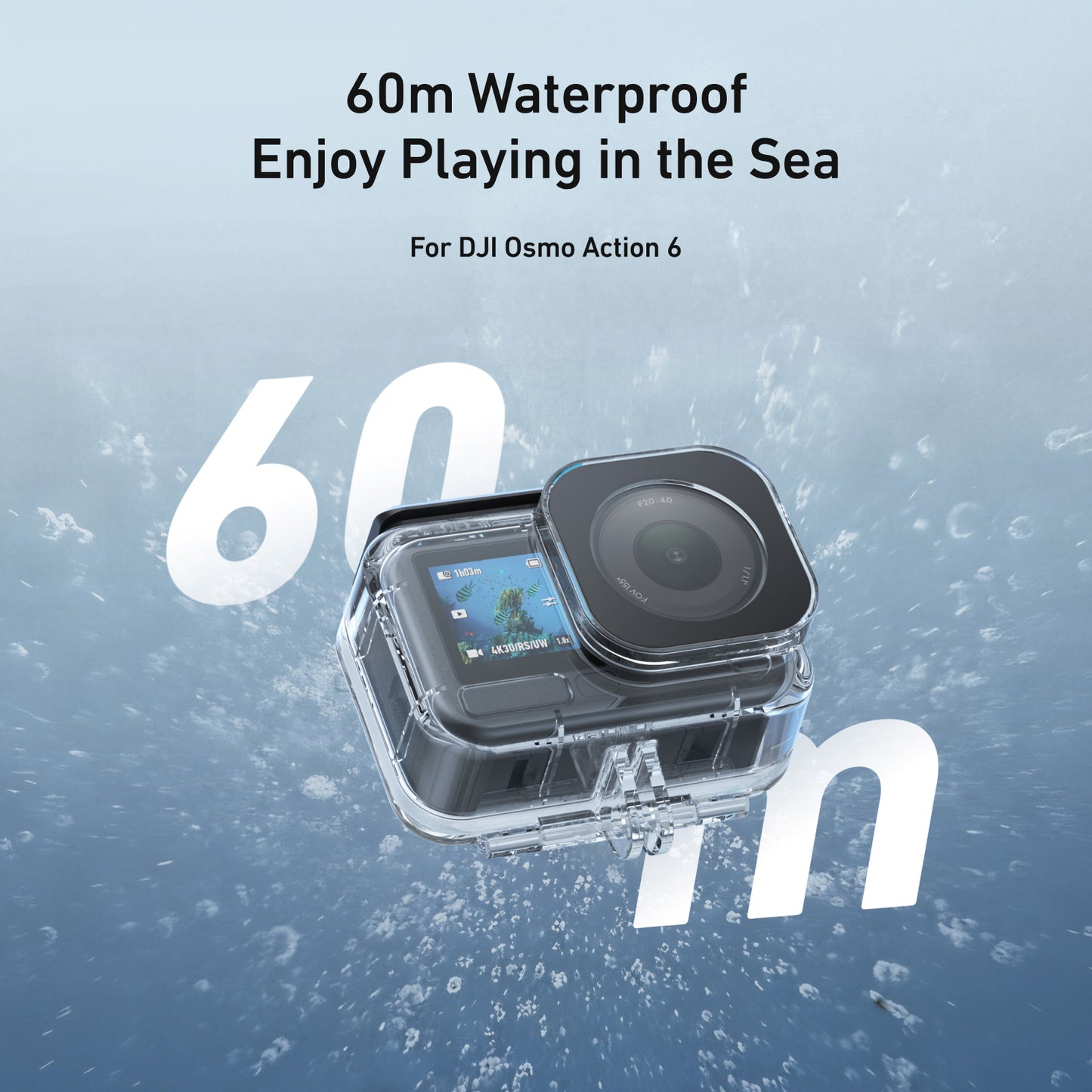 Telesin S4-WTP-12 Wasserdichtes Gehäuse für DJI Osmo Action 6 - Transparent