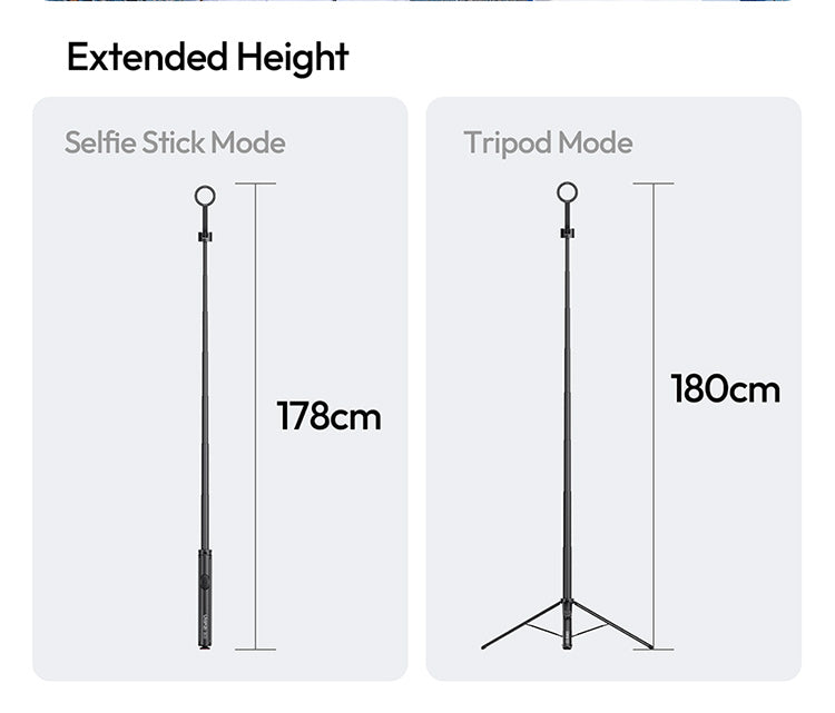 Ulanzi SK-21 Selfie Stick Statief 180 cm met MagSafe, Bluetooth remote & Auto-open - Statieven en toebehoren
