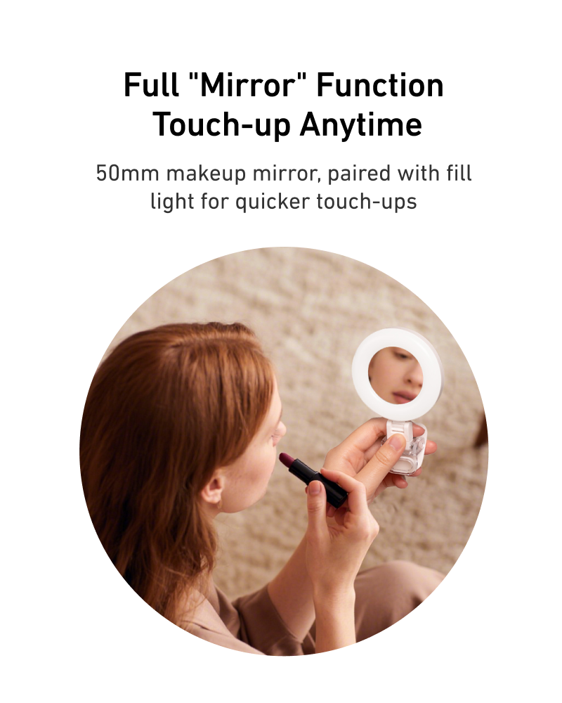 Telesin Mini Selfie-Ringlicht mit Klemme für Smartphone - Weiß