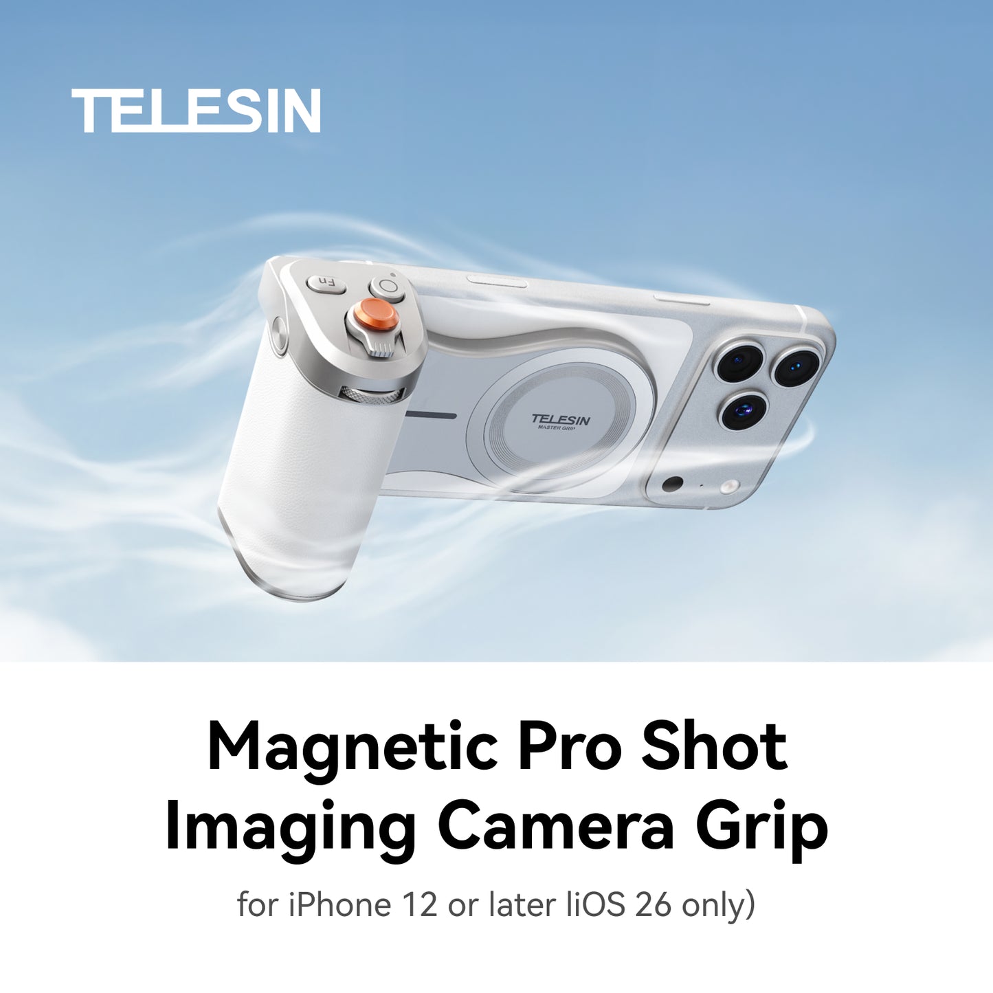 Telesin Master Grip voor iPhone 17/16/15/14/13/12 - Wit - Handgrips