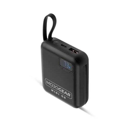 MOJOGEAR MINI GO 10.000 mAh powerbank met ingebouwde kabels - Zwart - Powerbanks