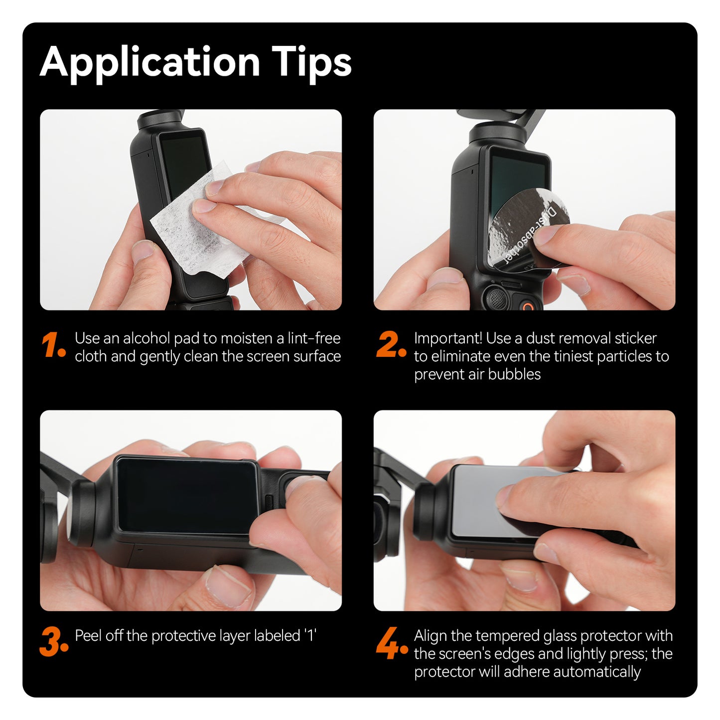 Telesin Screenprotector-set gehard glas voor Osmo Pocket 3 - GoPro Screenprotectors