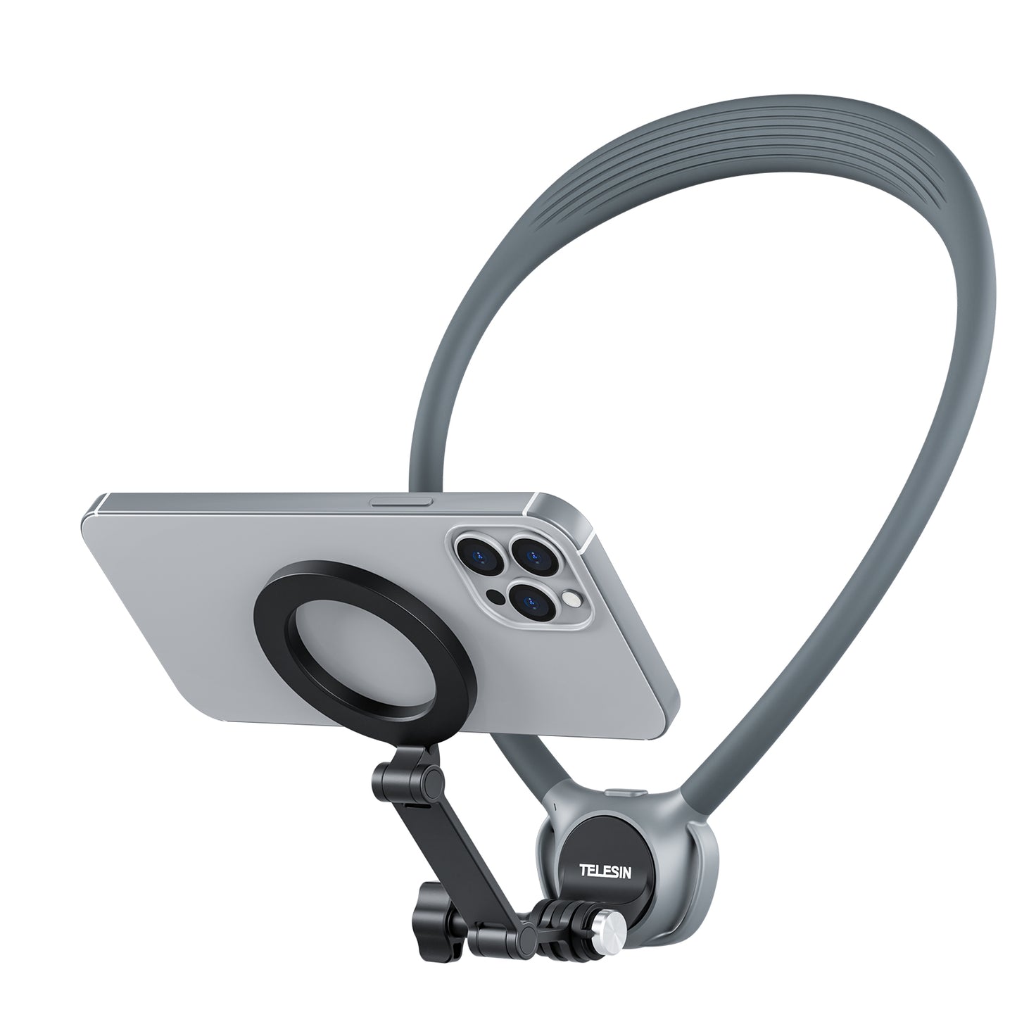 Telesin 360° Halsbandhalterung Kombi - für GoPro & Smartphone - Grau
