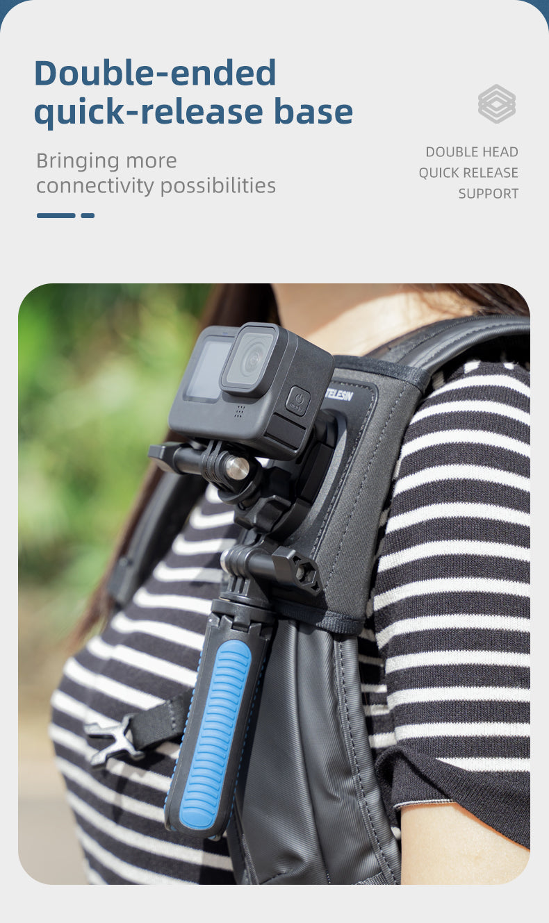 Telesin 360° draaibare backpack strap mount voor action cam - GoPro Mounts