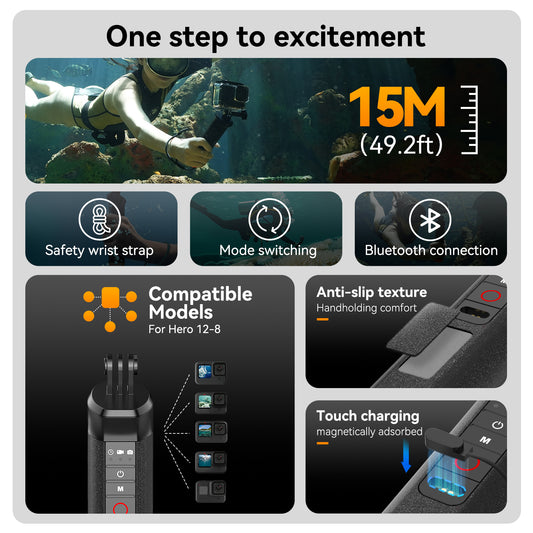Telesin Onderwater Bobber met Remote voor GoPro - GoPro Onderwater-accessoires