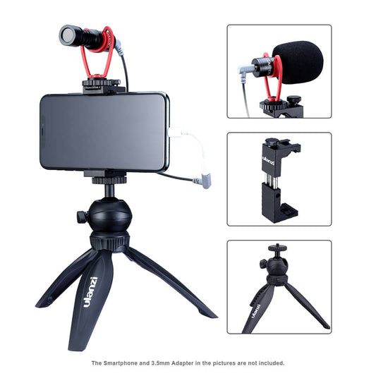 Ulanzi Smartphone vlog KIT: mini-statief, telefoonhouder & microfoon - Ministatieven