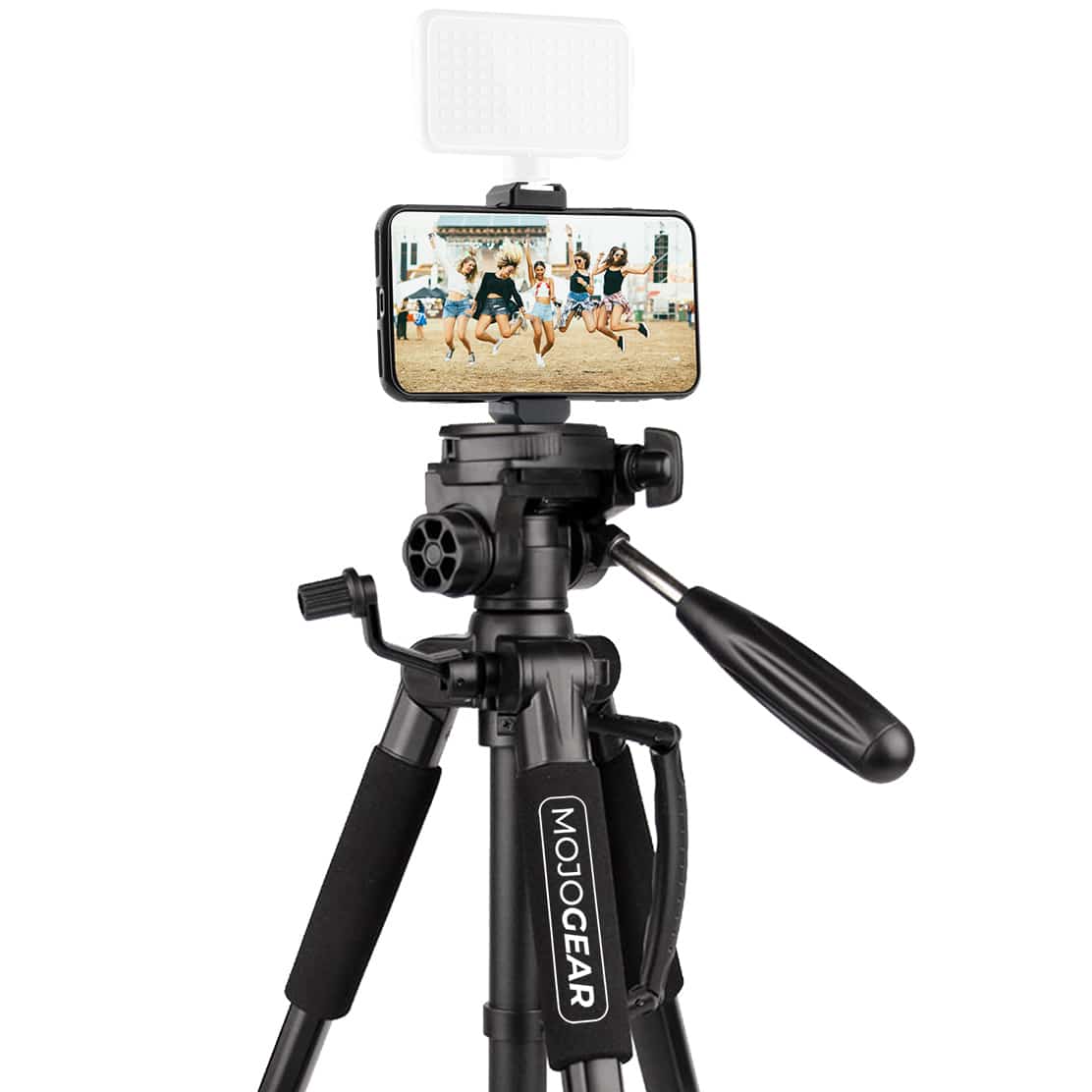 MOJOGEAR 140cm Camera en Telefoon Statief met Premium Telefoonhouder - Grote statieven