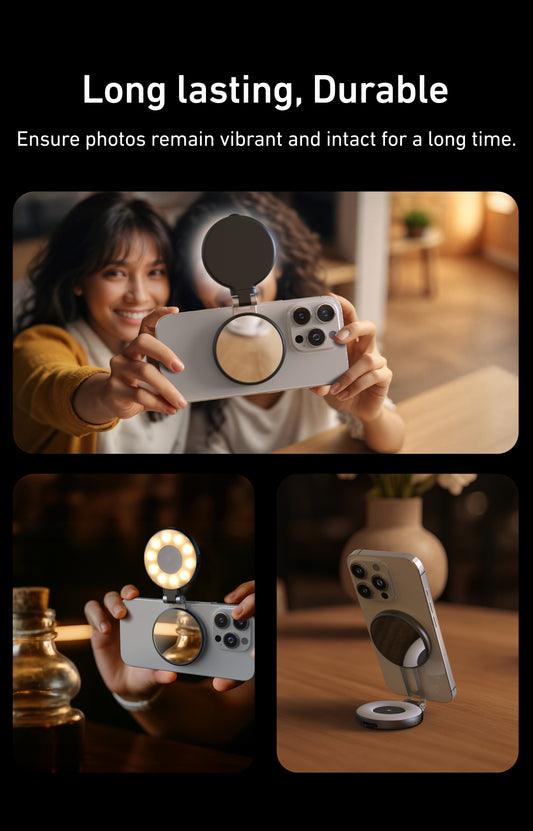Telesin C03 MagSafe Selfie Light met spiegel – Zwart - Videoverlichting