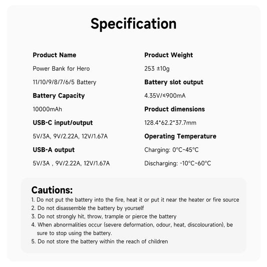 Telesin 10000mAh powerbank voor GoPro-accu's - GoPro 9 t/m 12 - GoPro Accu's en opladers