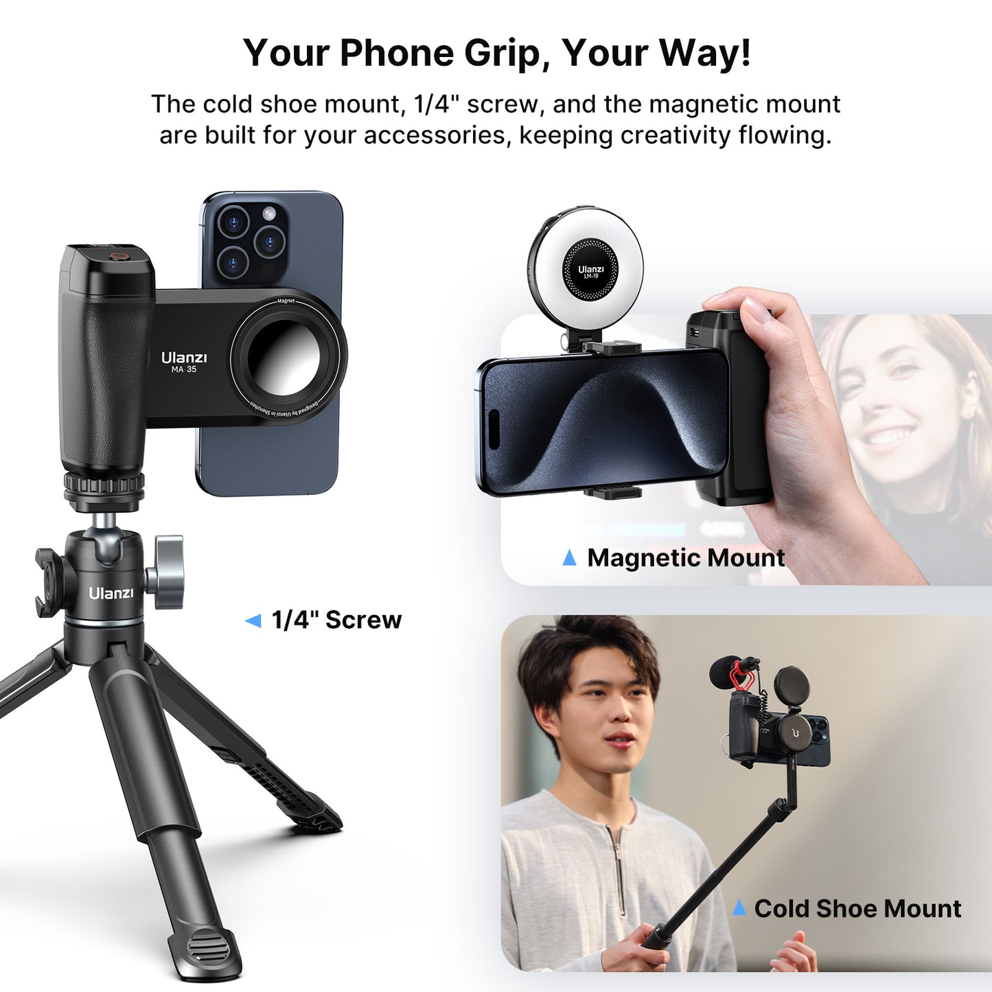 Ulanzi MA35 Magnetische Smartphone CapGrip - Handgrips