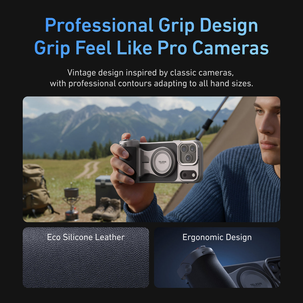 Telesin Master Grip für iPhone & Android – Schwarz