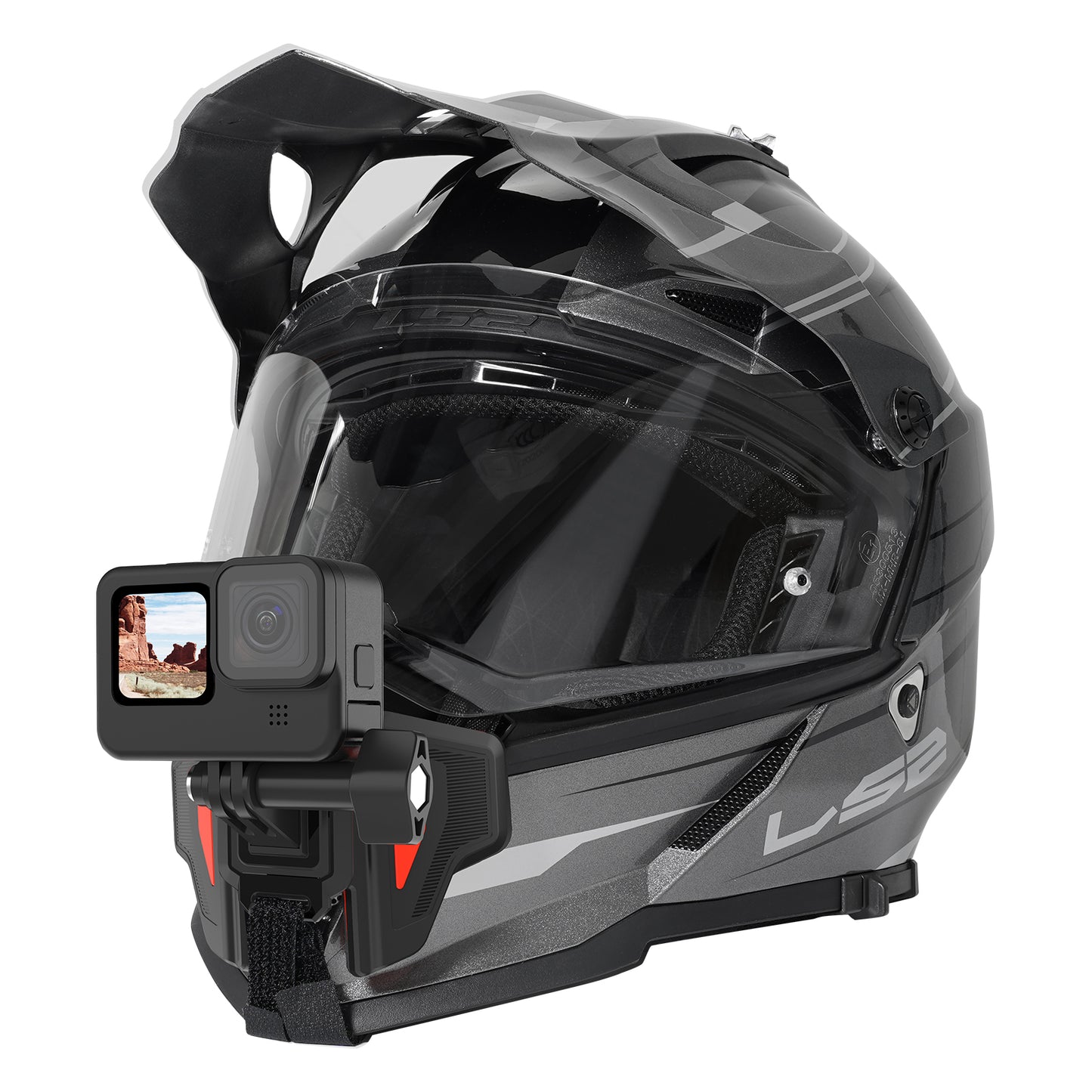 Telesin Premium Helmet Mount / helmbevestiging - Oranje - GoPro-accessoires
