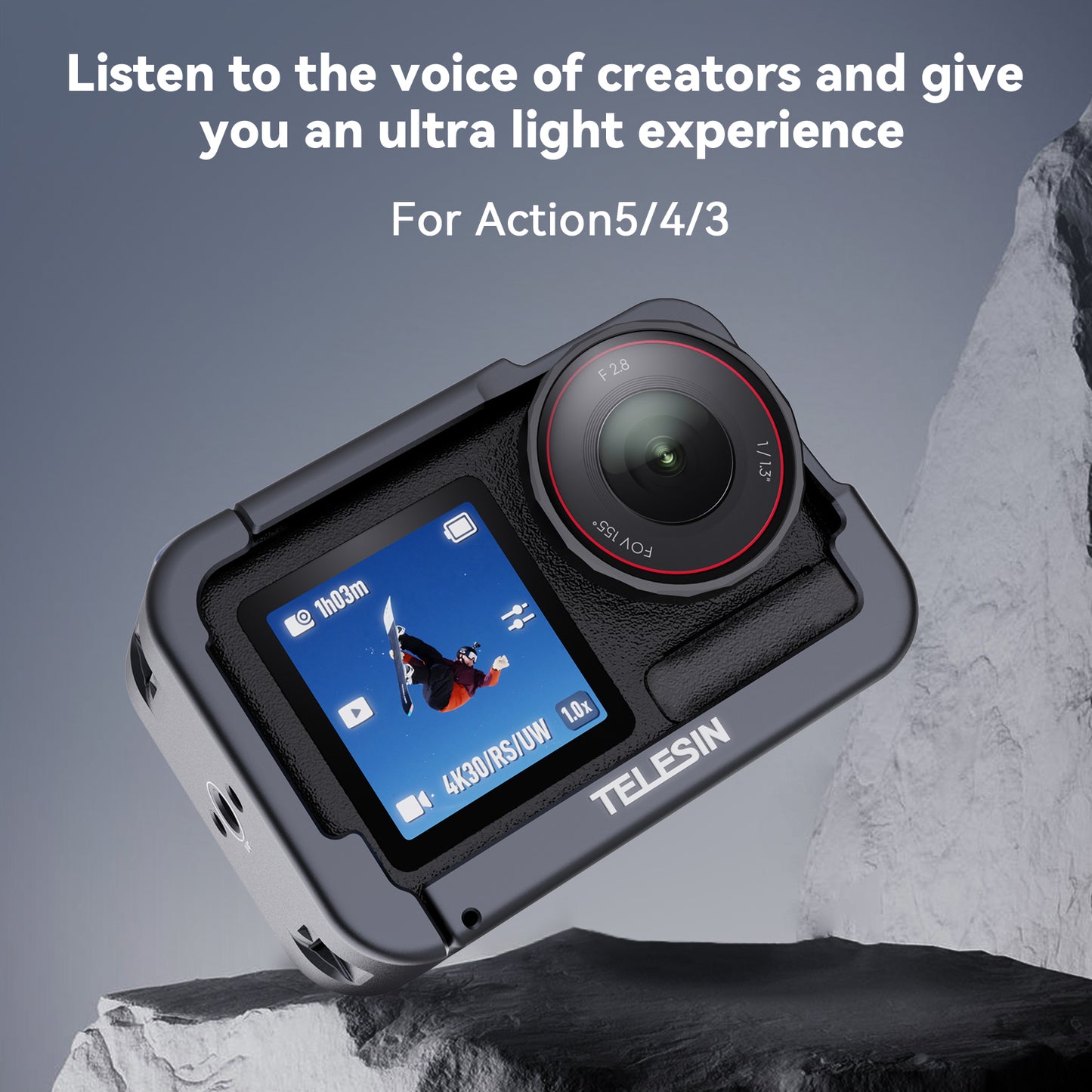 Telesin Metallkäfig V2 für DJI Osmo Action 5 Pro/4/3