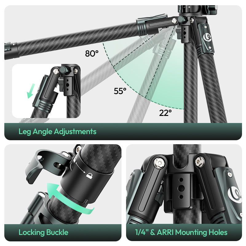 Ulanzi GlideGo JJ06 Video Tripod Carbon - Schwarz