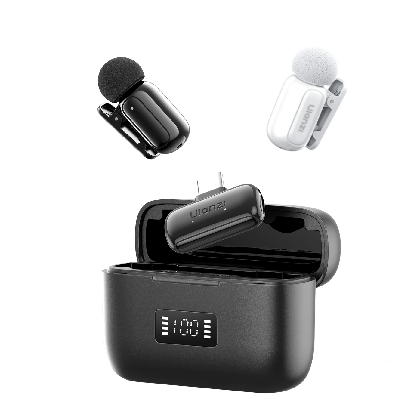 Ulanzi A200 Mini Mic draadloze microfoon USB-C - Zwart/Wit - Draadloze microfoons