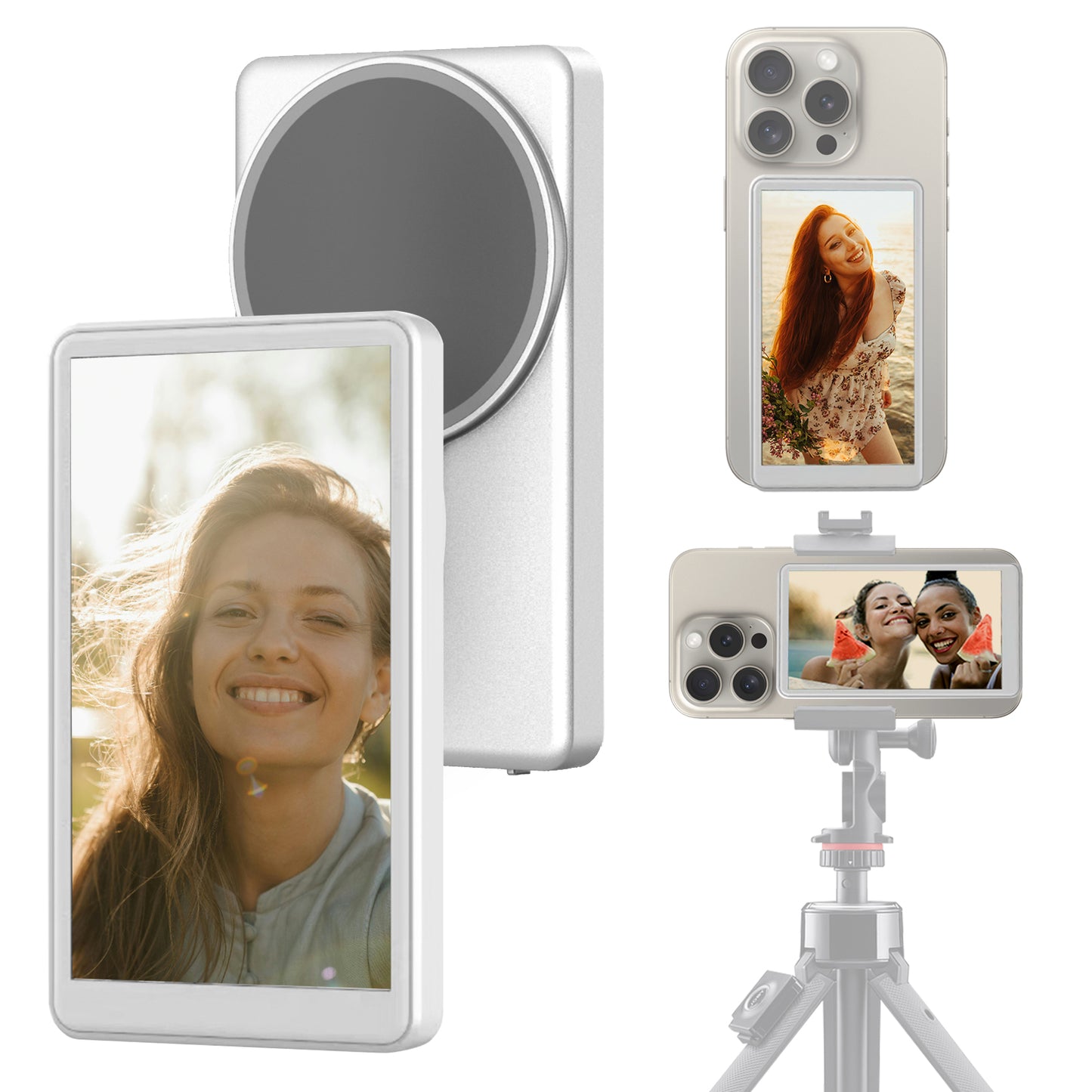 MOJOGEAR VS2 Selfie Vlog Monitor voor iPhone en Android - Wit - Overige producten