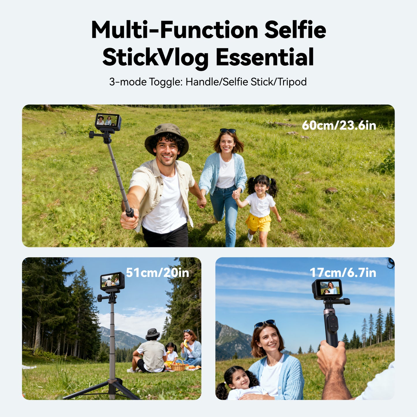 Telesin Vlog Selfie-Stick für GoPro, DJI und Smartphone – mit Bluetooth-Fernbedienung