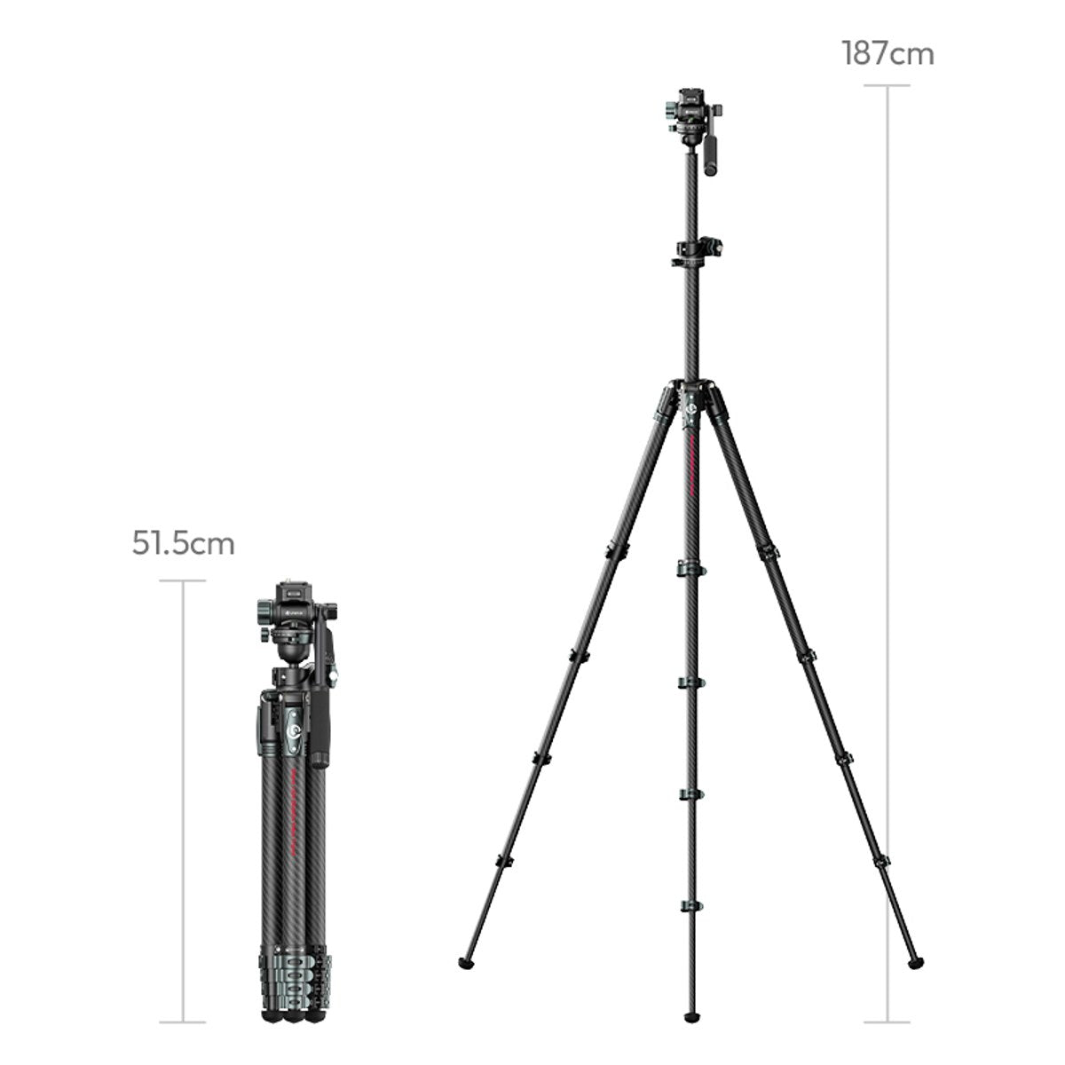 Ulanzi GlideGo JJ06 Video Tripod Carbon - Schwarz