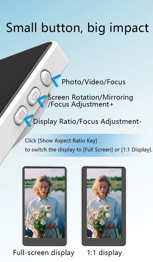 MOJOGEAR VS3 Selfie Vlog Monitor draadloos + bedraad - Roze -