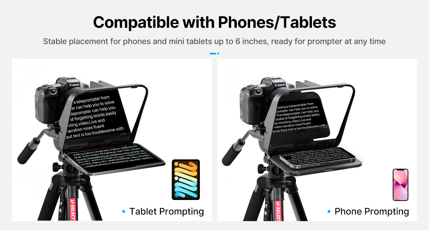 Ulanzi RT02 Universele Autocue en Teleprompter voor mini-tablets en smartphones - Autocue