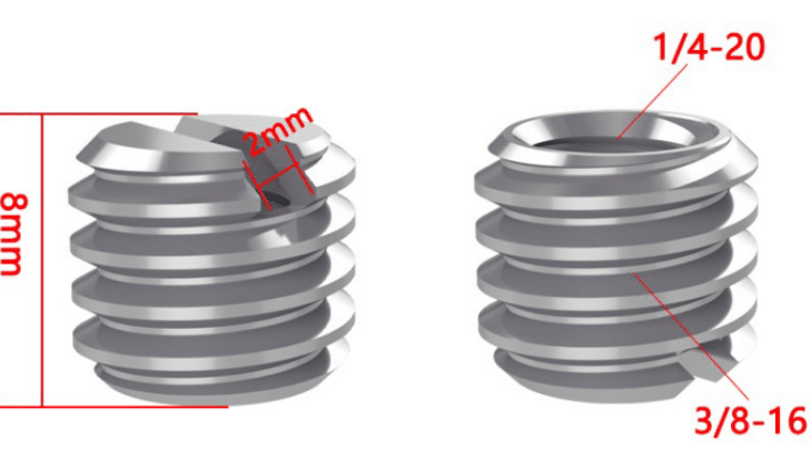 MOJOGEAR P07 schroefadapter 1/4 inch naar 3/8 inch - Statiefaccessoires