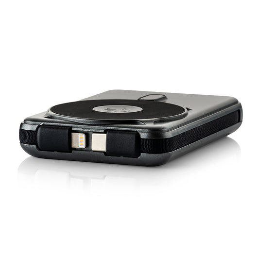 MOJOGEAR NovaMag All-in-1 Powerbank 10.000 mAh – Draadloos Qi2 & ingebouwde kabels – Grijs - Powerbanks