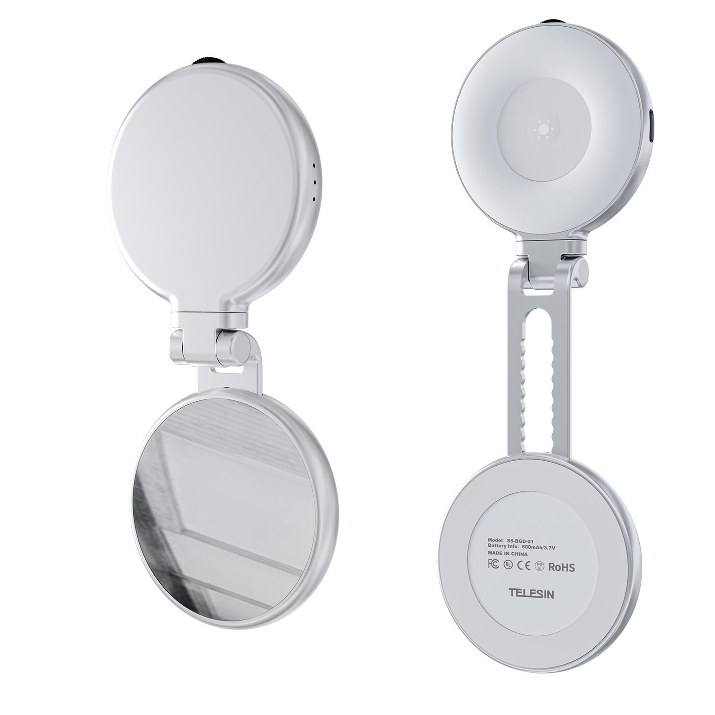 Telesin C03 MagSafe Selfie-Leuchte mit Spiegel – Silber
