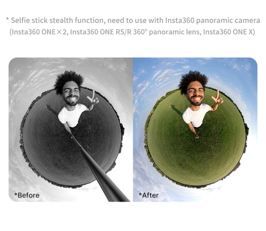 Ulanzi MT-58 Invisible Selfie Stick voor Insta360 - 120 cm - Selfiesticks