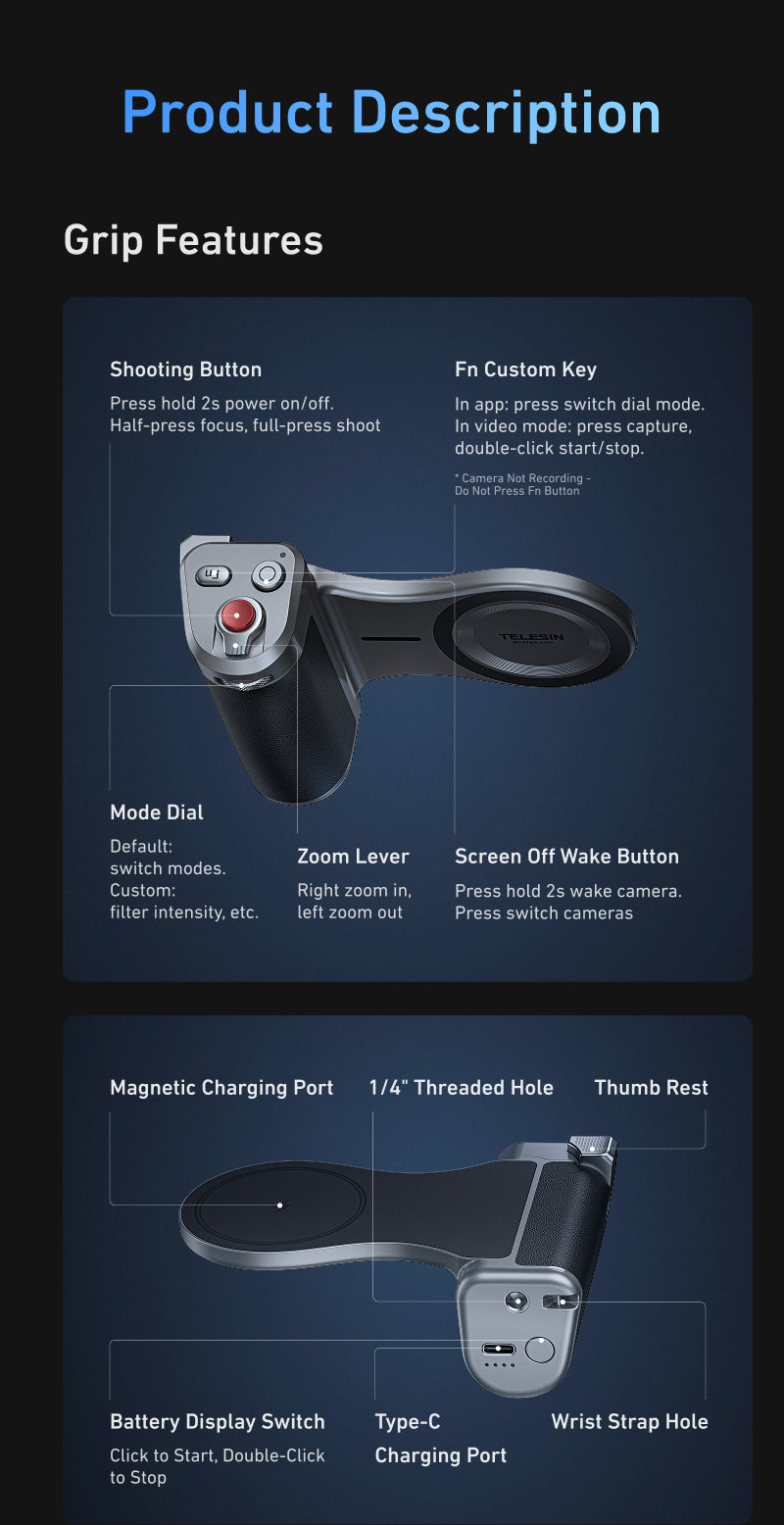 Telesin Master Grip für iPhone 17 Pro Max - Standard-Set