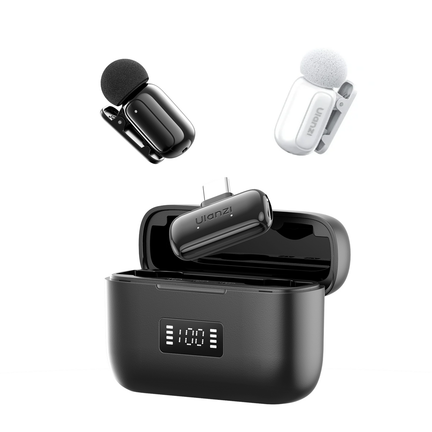 Ulanzi A200 Mini Mic draadloze microfoon USB-C - Zwart/Wit - Draadloze microfoons