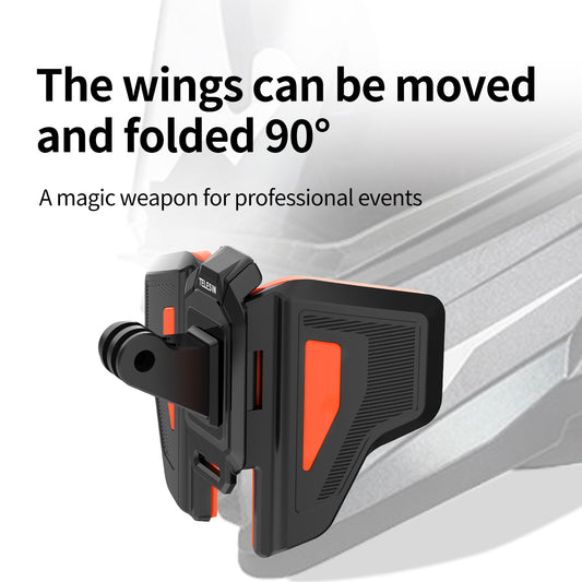 Telesin Premium Helmet Mount / helmbevestiging - Oranje - GoPro-accessoires