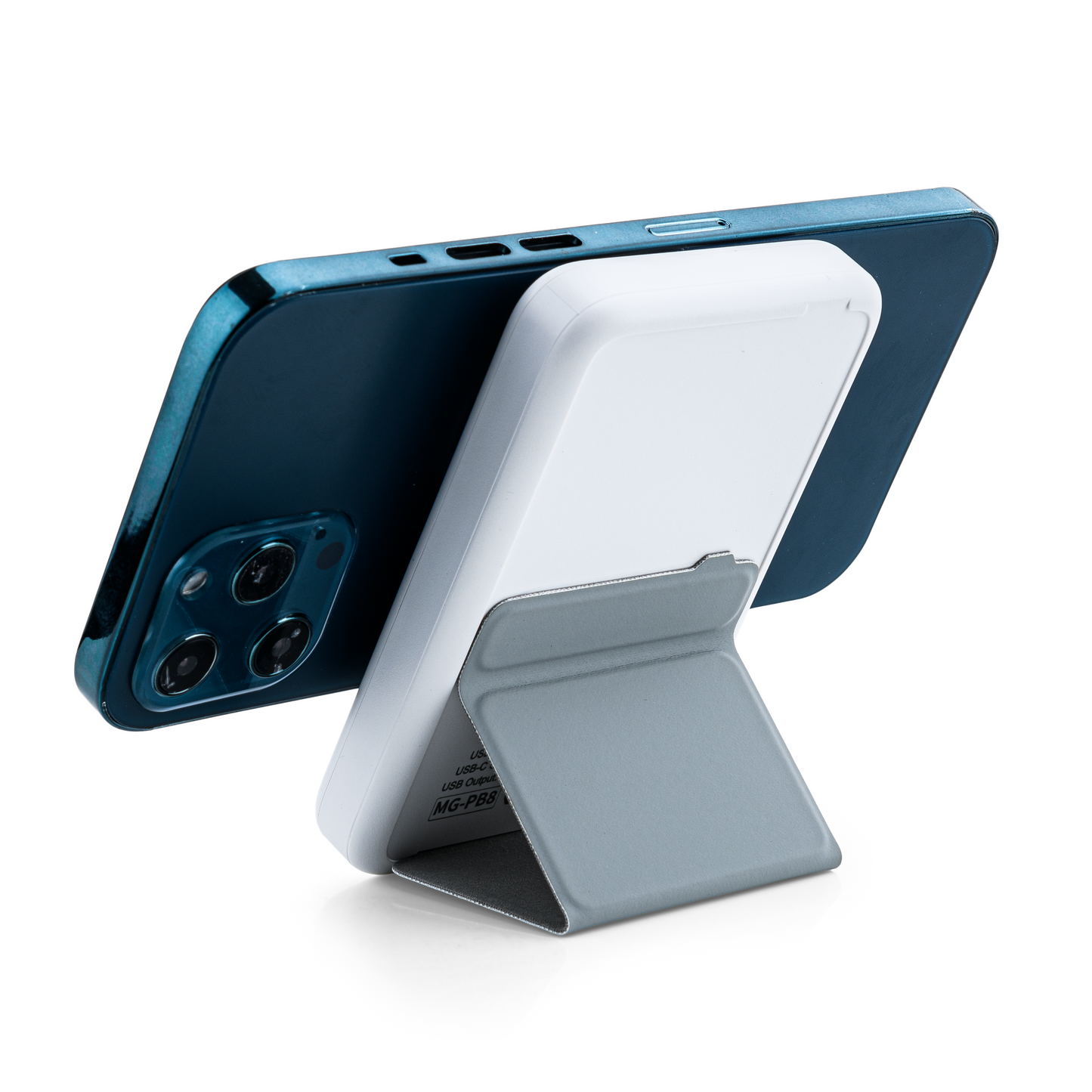 MOJOGEAR Wireless MagSafe powerbank 10.000 mAh - Magnetisch en Draadloos voor Android en iPhone - Met standaard - Wit - Powerbanks