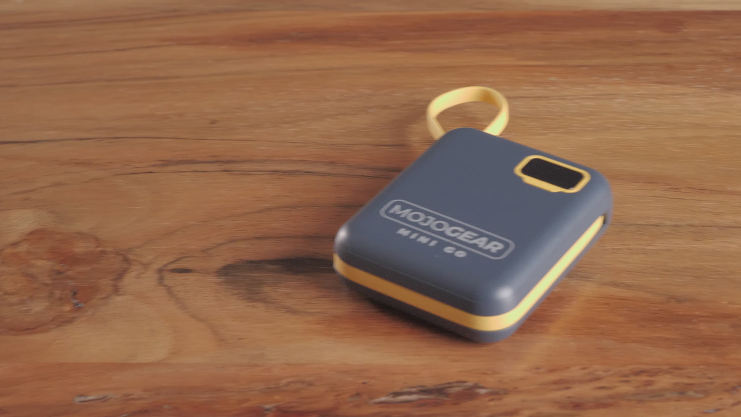MOJOGEAR MINI GO 10.000 mAh Powerbank mit integrierten Kabeln – Schwarz